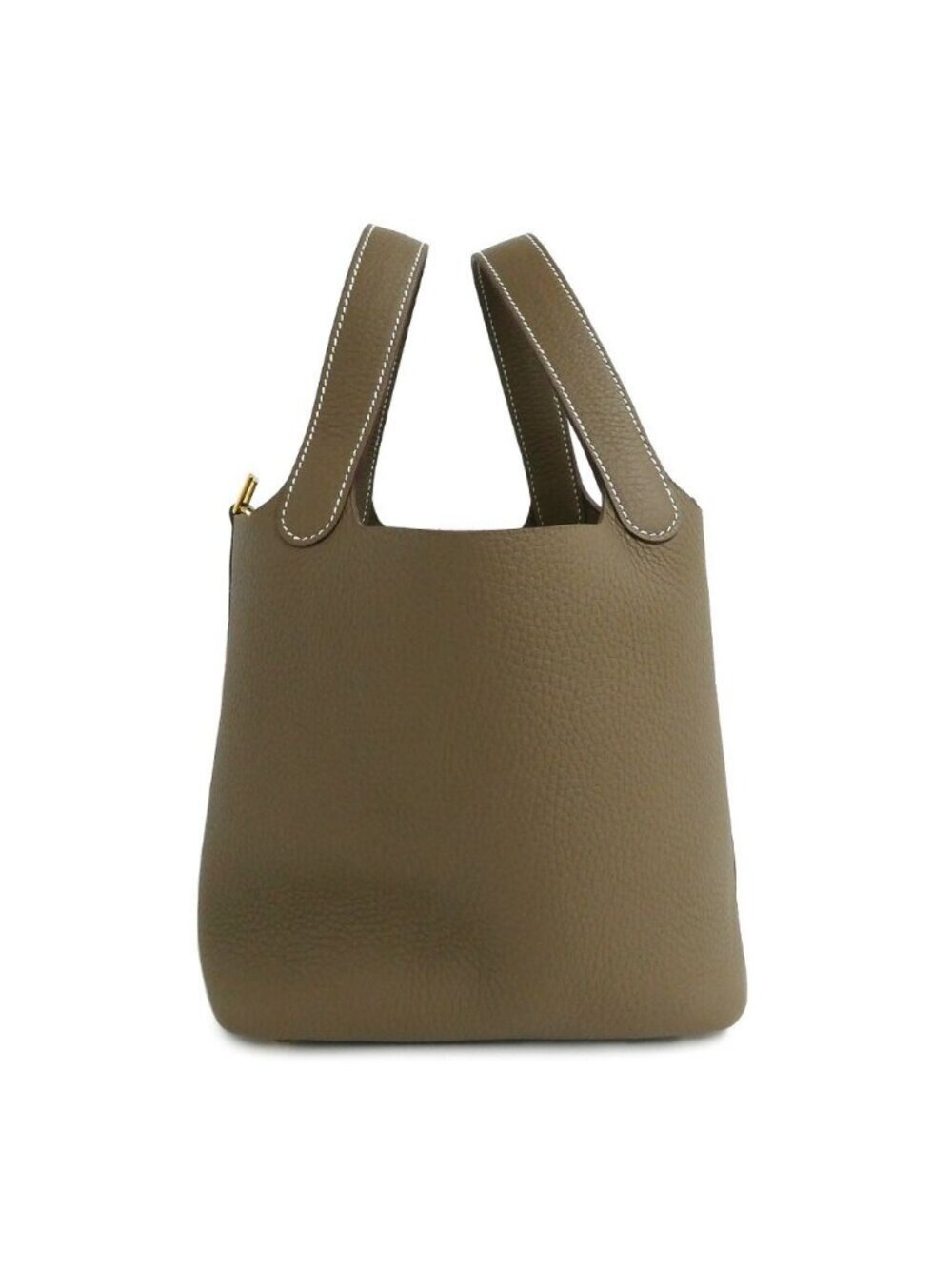Hermes Picotin Lock PM Etoupe Taurillon Clemence Gold Handbag